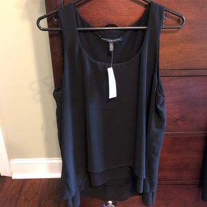 White House Black Market tiered Black top, M